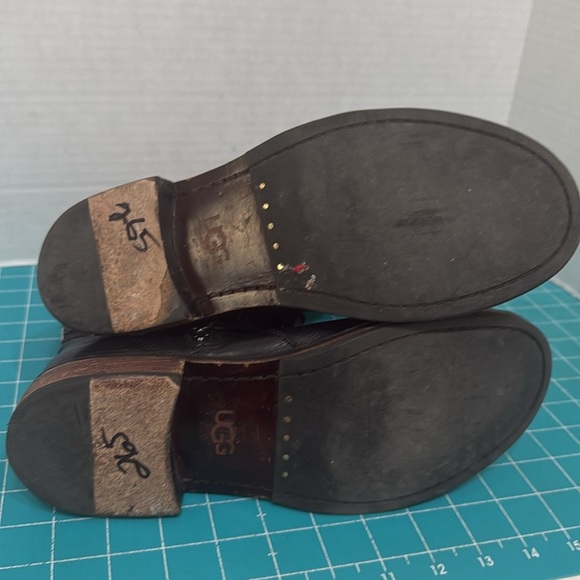 UGG Australia Conor Studded Black Leather & Shearling Moto Mid Calf Boots Size 9 - Picture 13 of 15